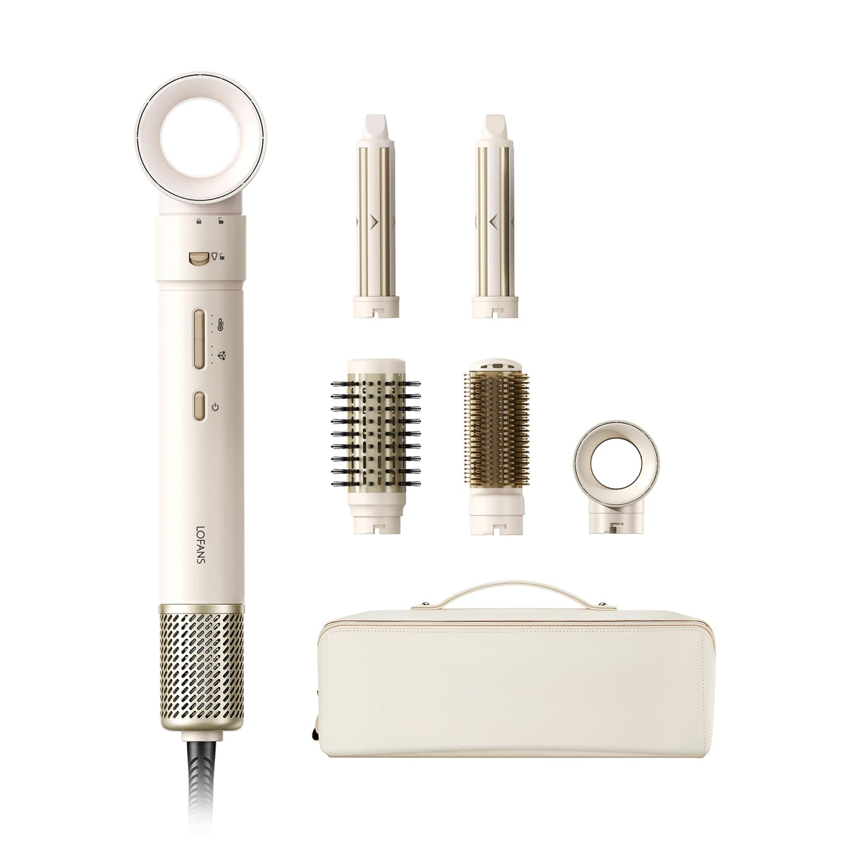 Lofans 5-in-1 multi hot air styler wrap in action for fast styling at home.
