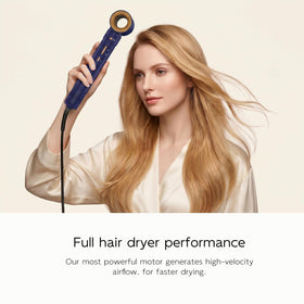 Lofans adjustable heat and airflow controls for personalized styling.