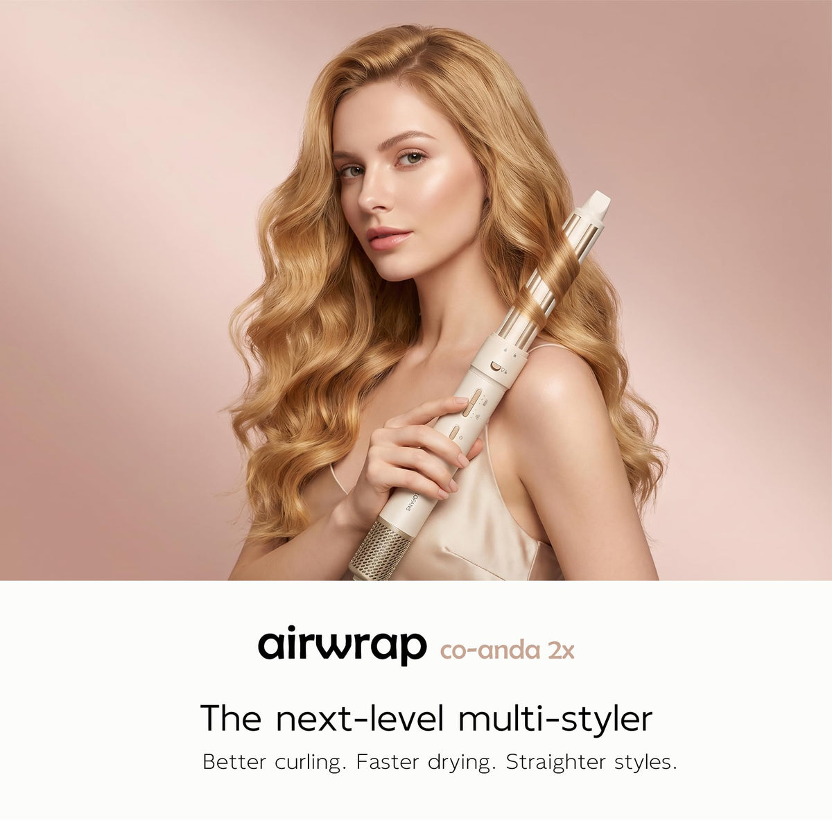Lofans auto-wrap curling barrels guiding hair into natural waves.
