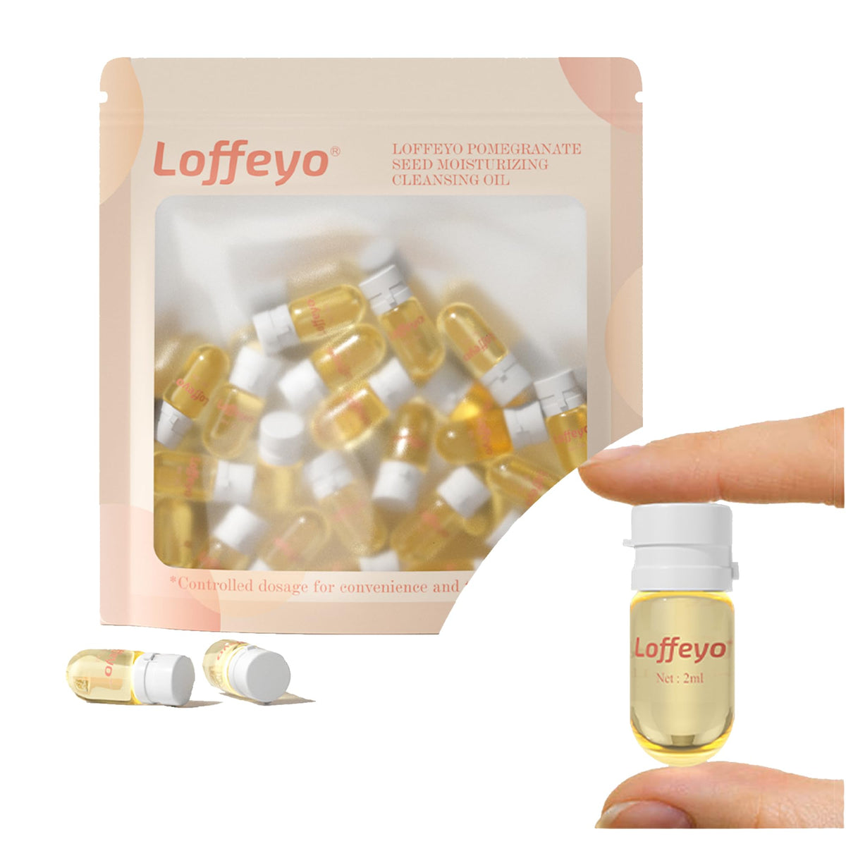 Loffeyo travel cleansing oil 2ml bottle ideal for quick makeup removal on the go