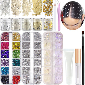 LOIKMIUP hair face gems rhinestones kit sparkling for dramatic festival looks
