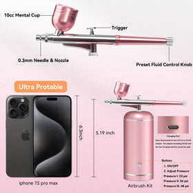 LOISVI airbrush kit adjustable pressure settings enable precise control