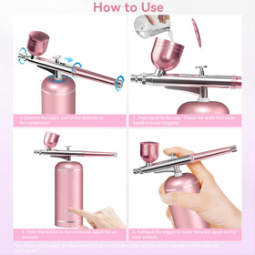 LOISVI airbrush kit multiuse for nail art, makeup, cake decorating
