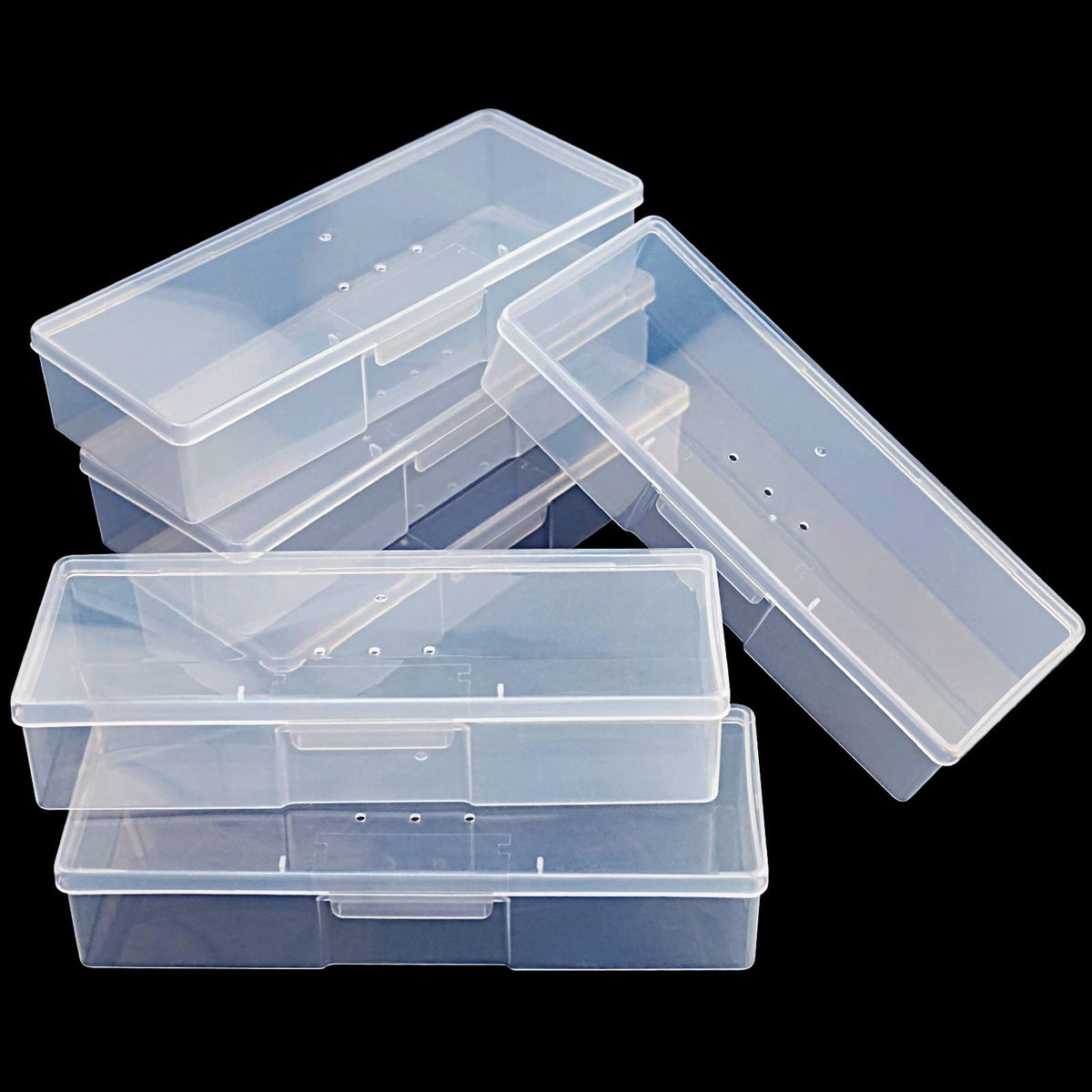 Lokyango Clear Manicure Tool Box front view for easy tool organization.