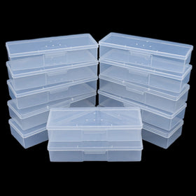 Lokyango clear manicure tool box front view, durable portable storage for nails and tools
