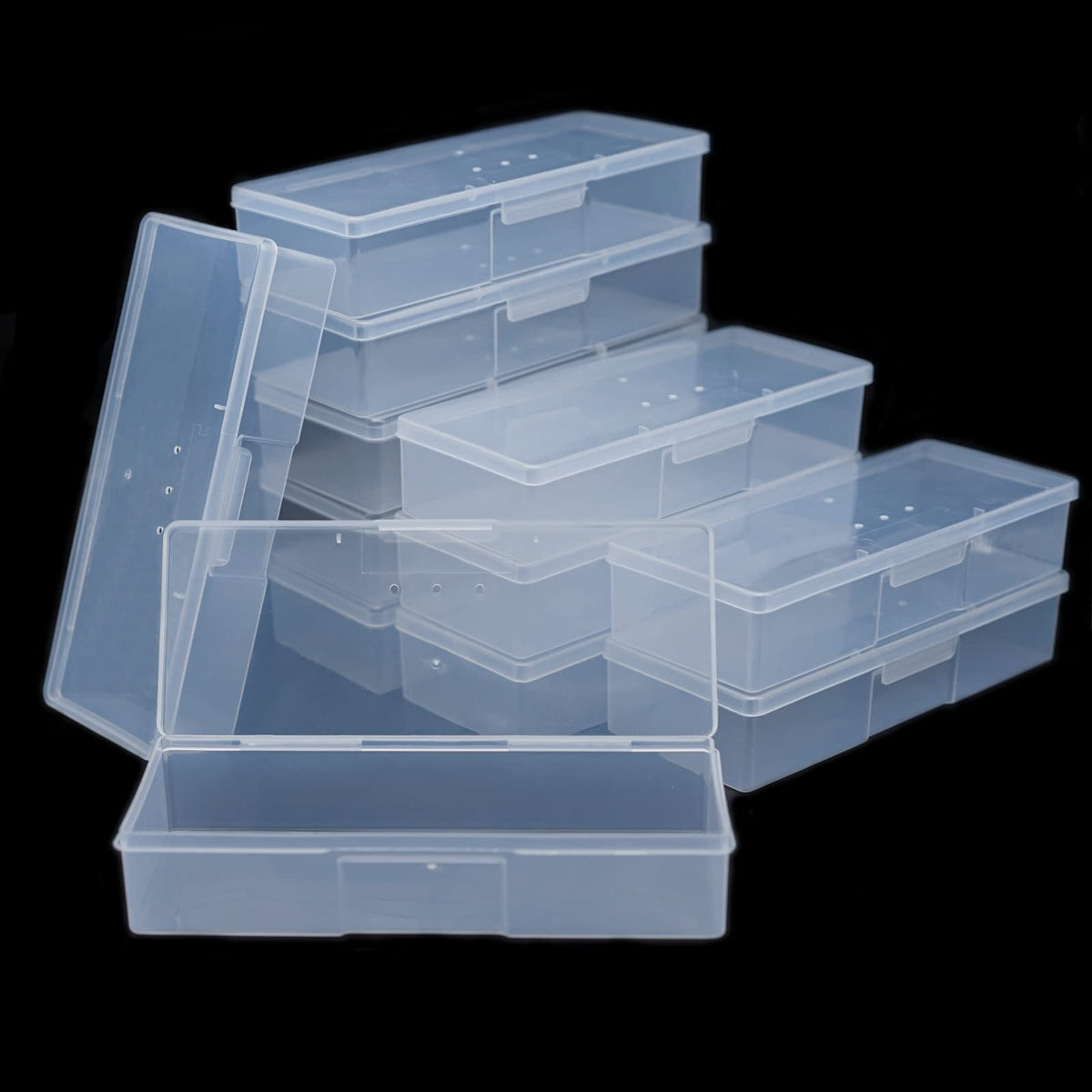 Lokyango clear manicure tool box open lid with tools for easy access at salon or home