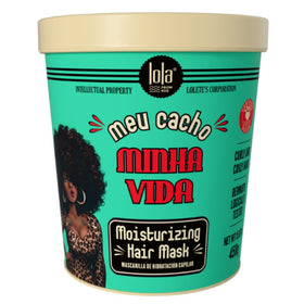 Lola From Rio Meu Cacho Minha Vida hair mask bottle close-up highlighting deep conditioning