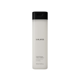 LolaVie Peptide Plumping Volume Conditioner bottle for lightweight fullness on fine hair.