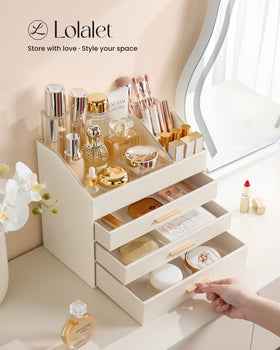 Lolalet PU leather organizer for brushes, lipsticks, serums in cream.