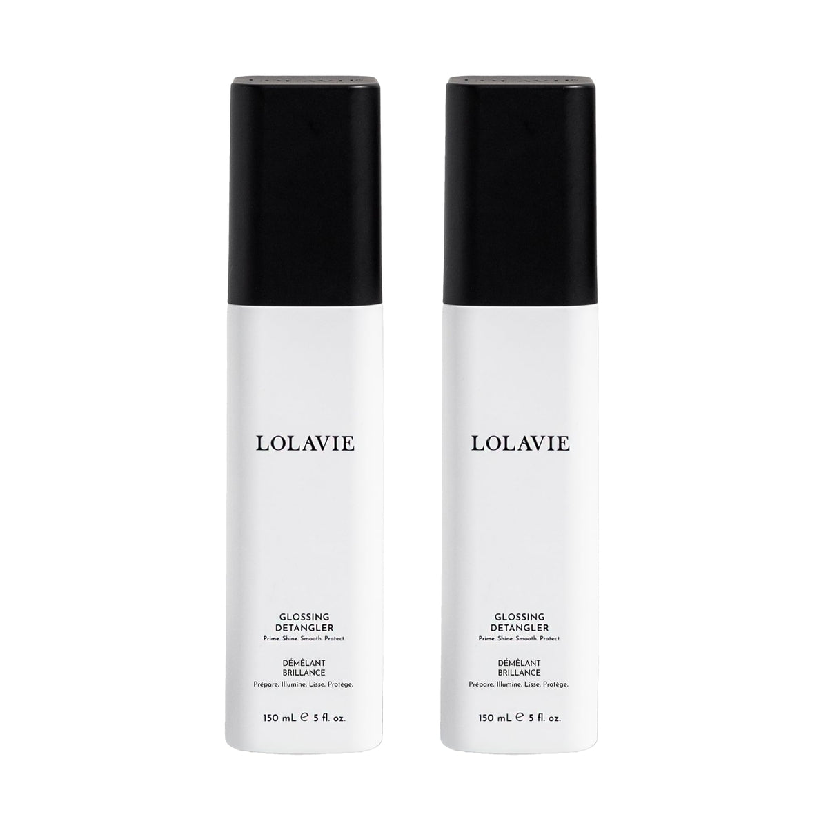 LolaVie Glossing Detangler bottle for smooth, shiny hair across all types.