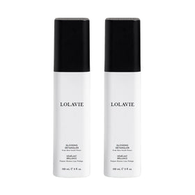 LolaVie Glossing Detangler bottle for smooth, shiny hair across all types.