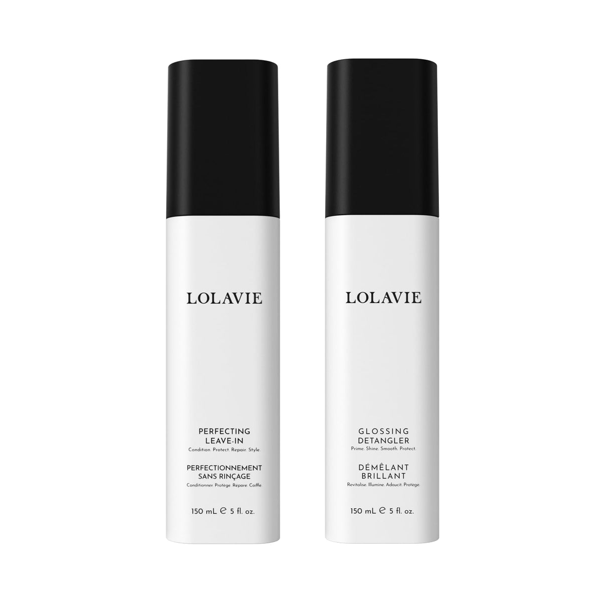 Lolavie Jen Glossing Detangler bottle pour shows detangling ease and added shine.