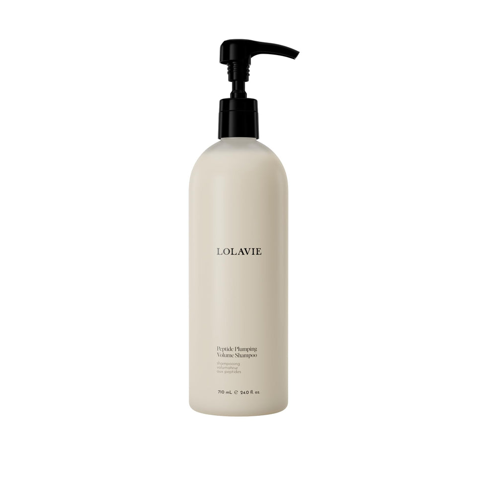 LolaVie Peptide Plumping Volume Shampoo bottle for instant root-to-tip fullness