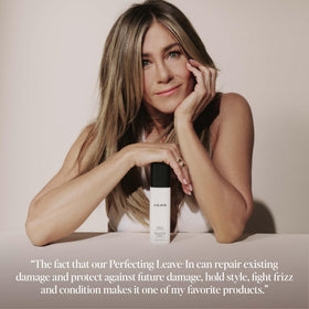 LolaVie Perfecting Leave-In label closeup signals vegan, cruelty-free features and natural ingredients