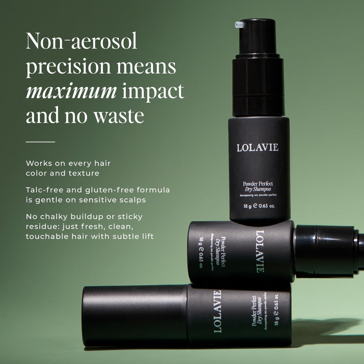 Lolavie applicator tip demonstrates mess-free dispensing for targeted roots