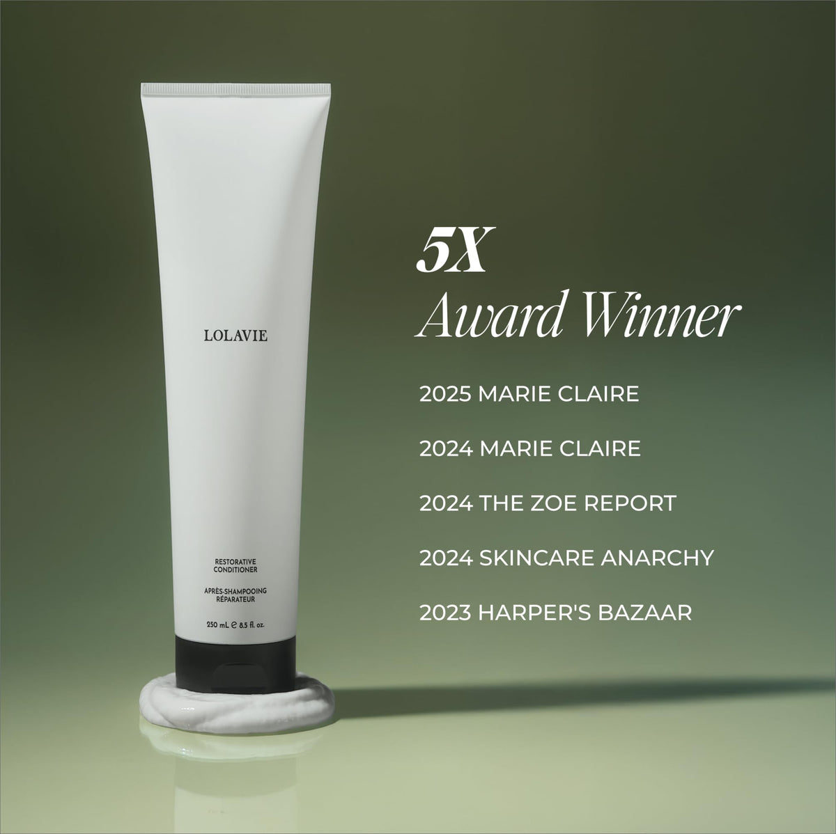 LolaVie Restorative Conditioner applied to hair reveals soft, shiny, manageable results