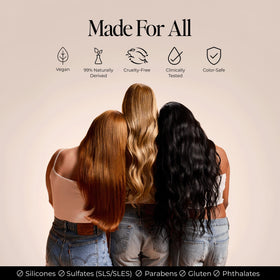 LolaVie Restorative Conditioner ingredients closeup featuring Superfruit Complex and Pea Peptides