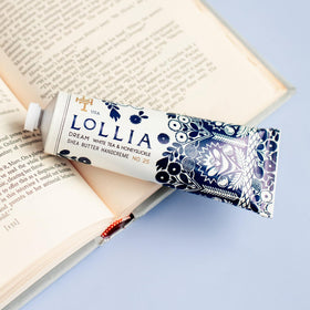 LOLLIA Dream Handcreme packaging side shows branding and luxurious details.