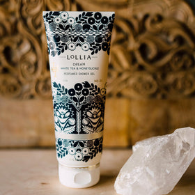 LOLLIA Dream Shower Gel in a bathroom scene invites self-care.