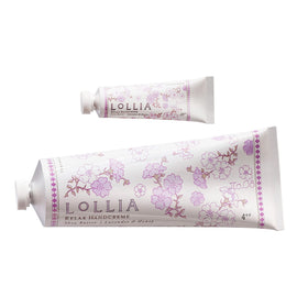 LOLLIA Relax handcreme 4oz bottle delivers quick hydration for daily use.