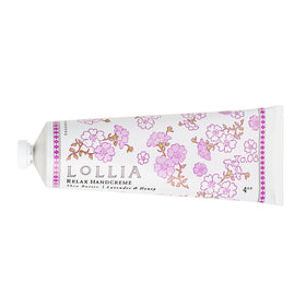 LOLLIA Relax Handcreme with sugar cane-vanilla-jasmine offers quick-absorbing hydration.