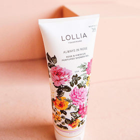 LOLLIA Rose Hibiscus fragrance closeup—delicate floral scent profile.