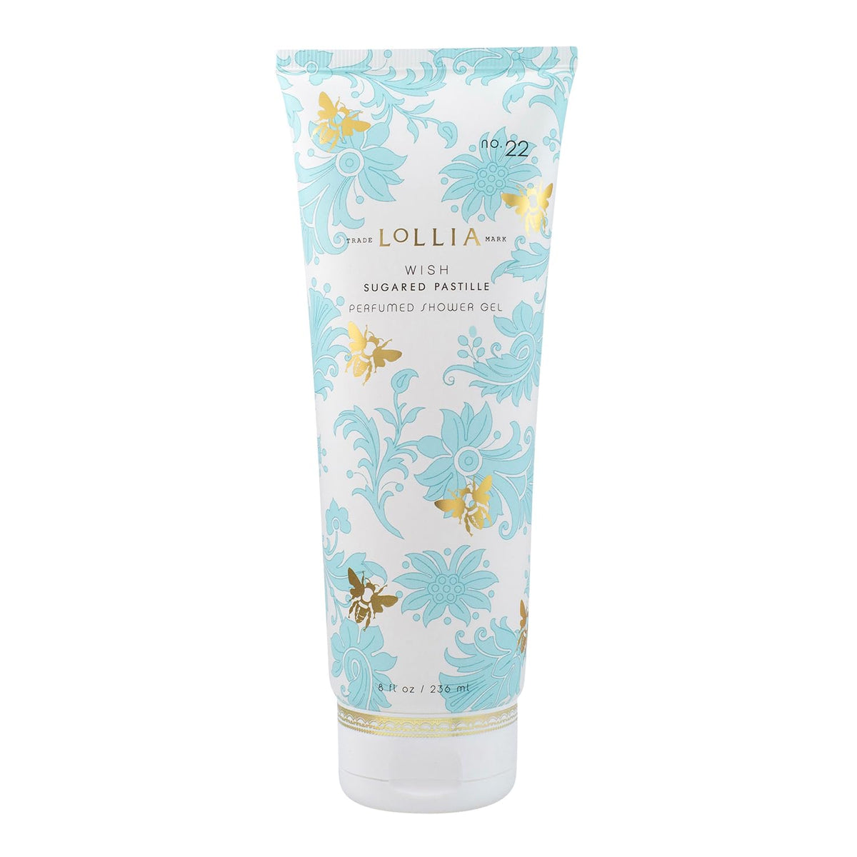 LOLLIA Wish Shower Gel fragrance bottle with sugared pastille and vanilla bean notes for a soothing shower.
