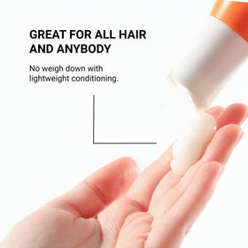 LOMA Daily Conditioner texture and application, detangles for smoother combing.