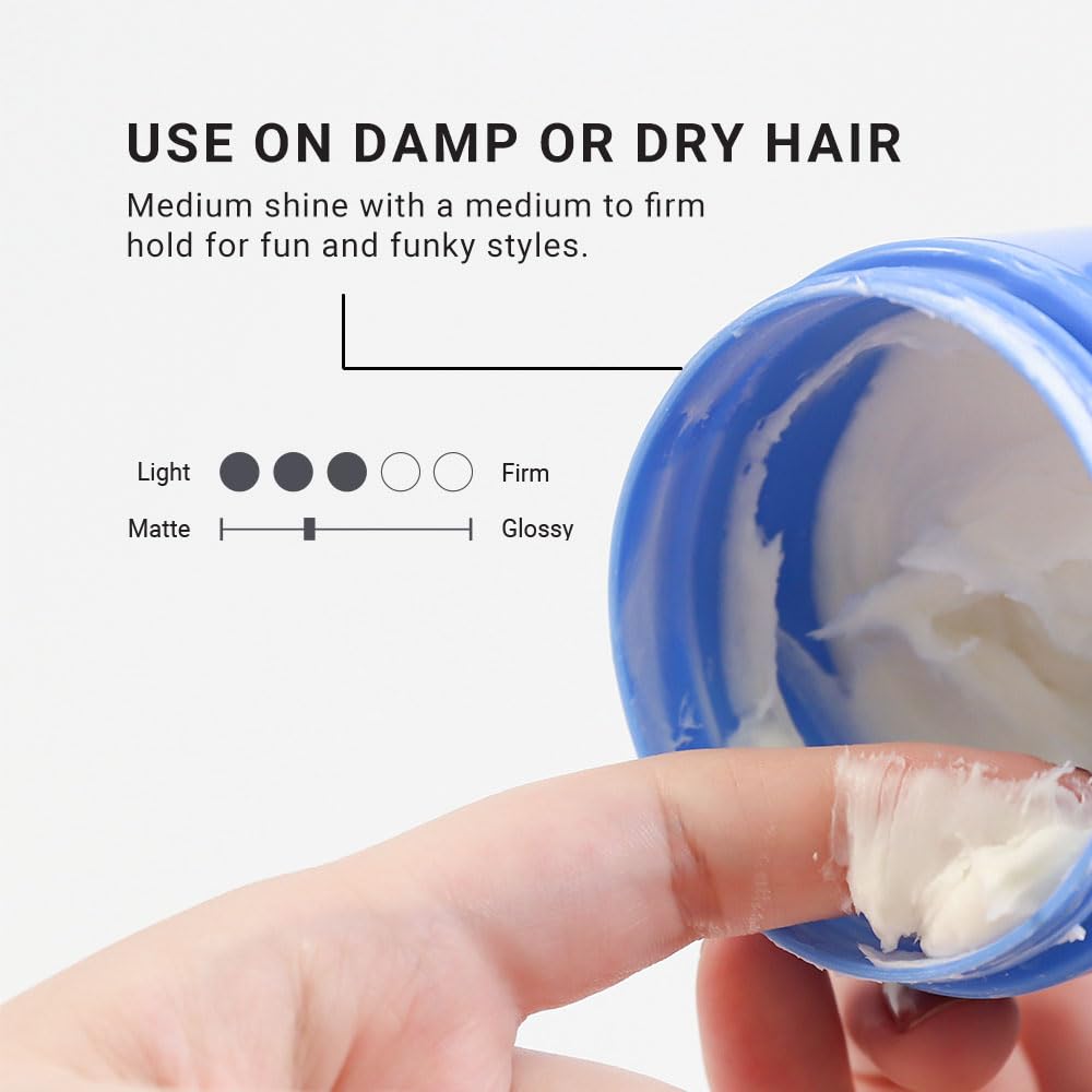 Loma Fiber Putty in hand shapes a sleek, textured style.