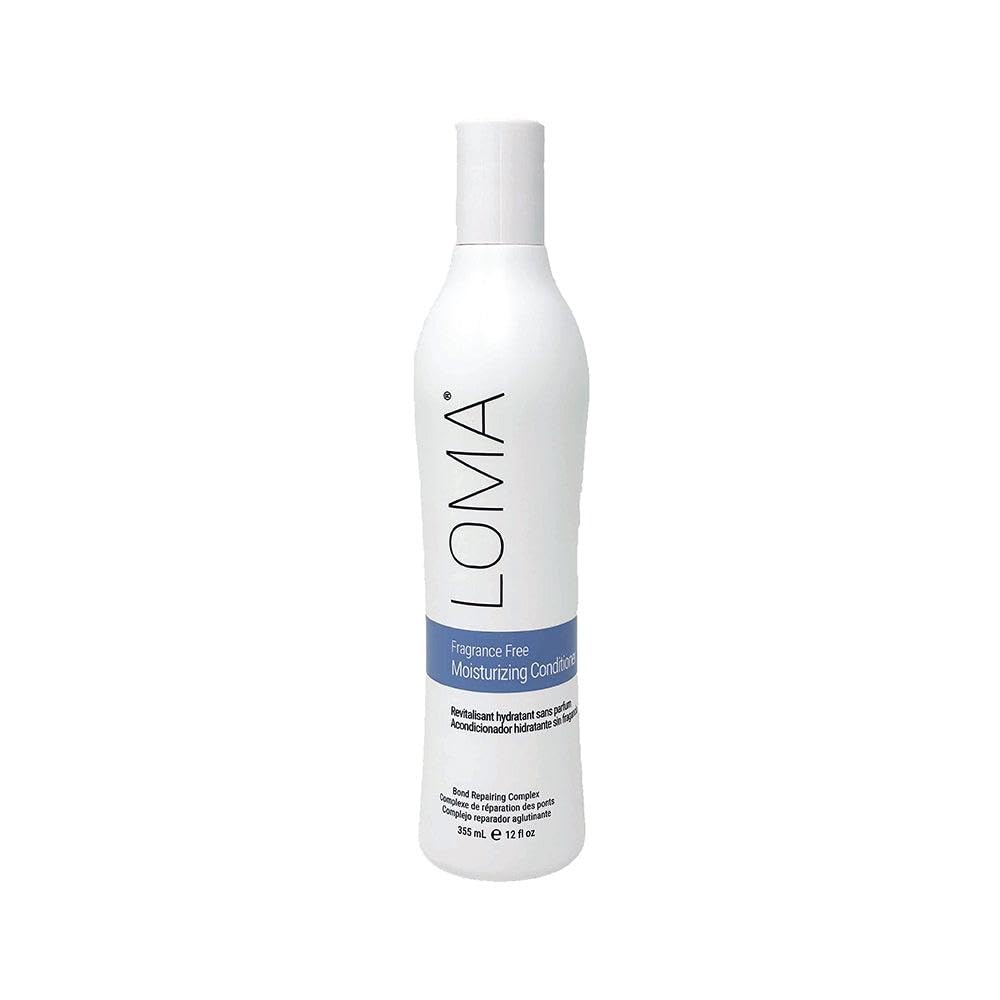 Loma fragrance-free moisturizing conditioner bottle front view for sensitive scalps