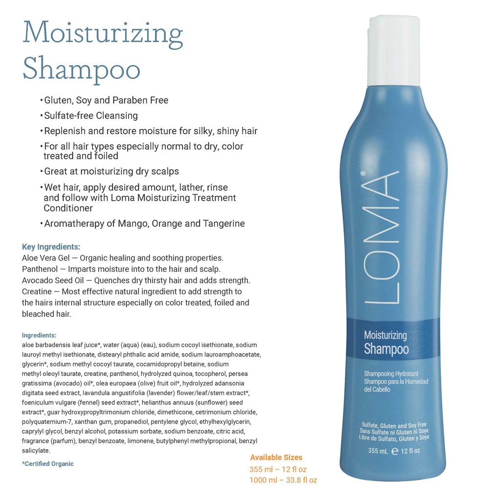 LOMA Moisturizing Treatment bottle delivering deep hydration for dry or color-treated hair.
