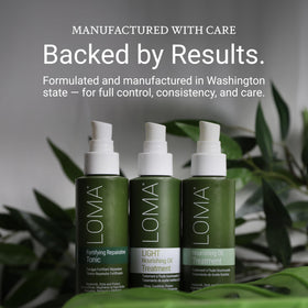 LOMA Nourishing Oil Treatment USA-made packaging signals quality.