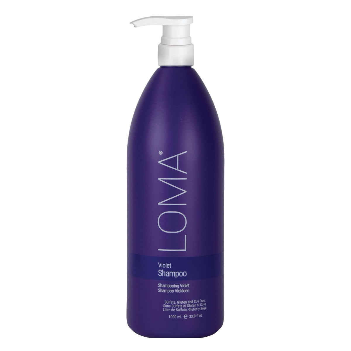 Loma Violet Shampoo bottle front with blue-violet pigment for cooler blonde tones.