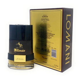 Lomani AB Spirit Millionaire Oud cap and bottle details highlight refined craftsmanship.