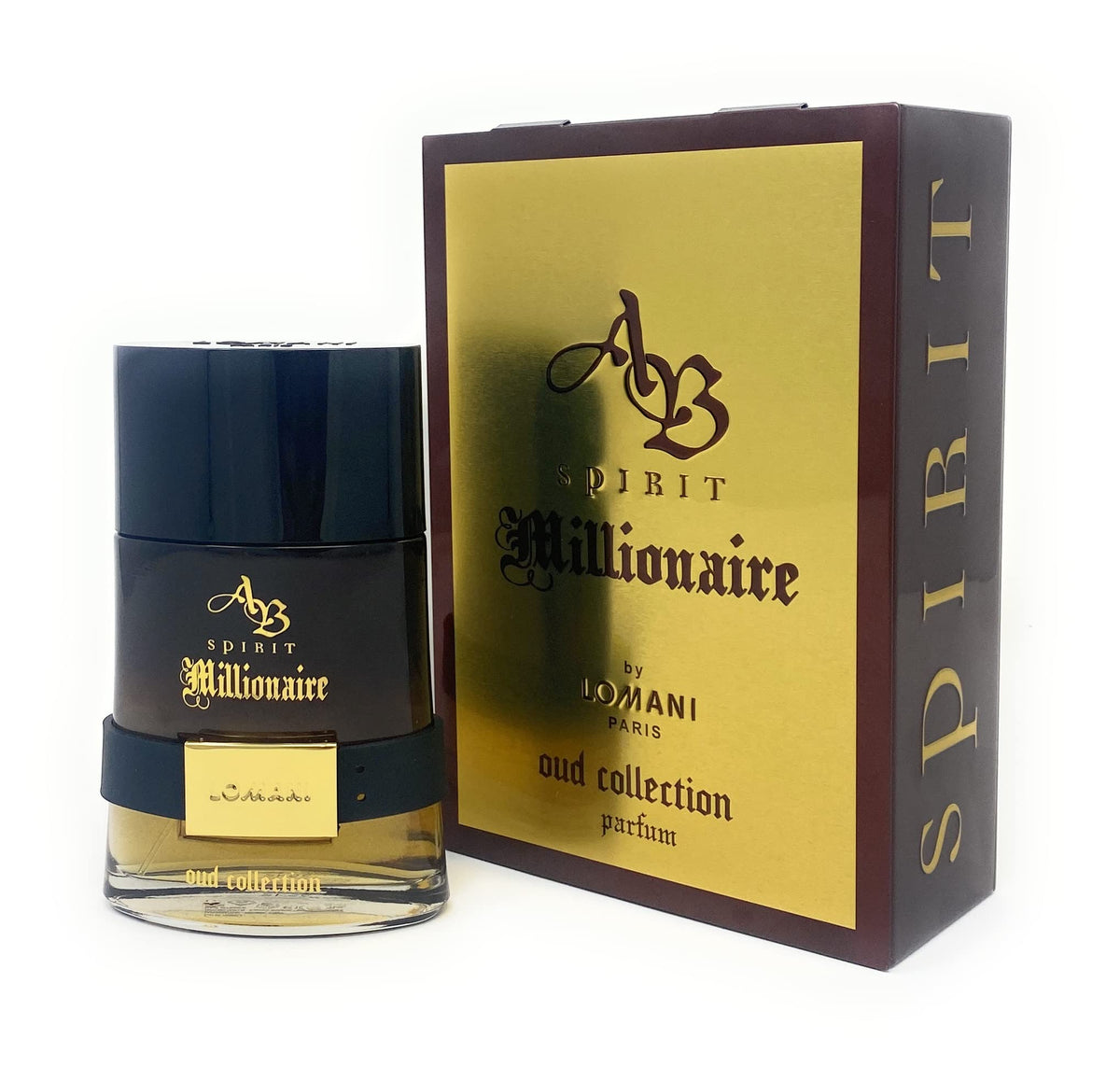 Lomani AB Spirit Millionaire Oud pour stream highlights bold notes.