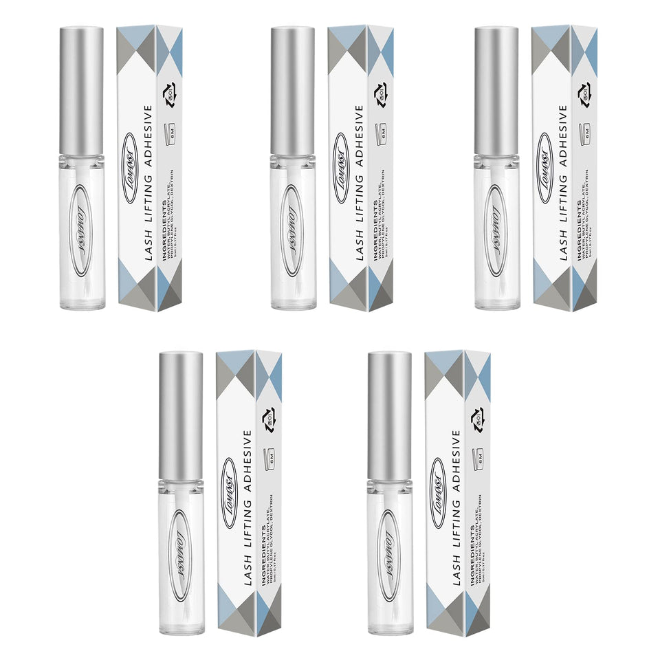 Lomansa lash lift glue adhesive 5pcs secures lashes for precise lift.