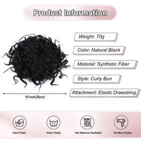 Lommel Elastic drawstring bun offers easy wear and secure fit.