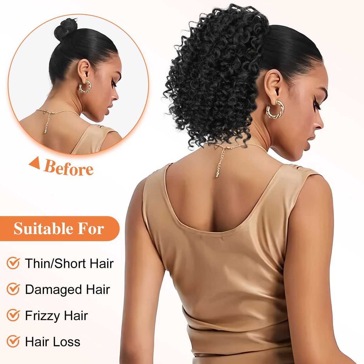 Lommel ponytail with clips provides secure hold for active days.