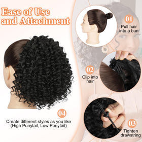 Lommel washable curly ponytail demonstrated for warm-water care.
