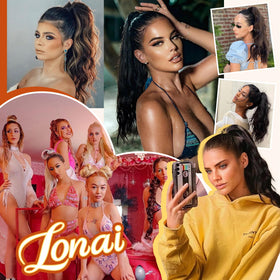 LONAI clip-on ponytail in use for instant styling