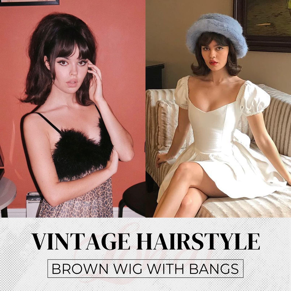 LONAI Retro Brown Wig close-up fiber highlights realistic strands