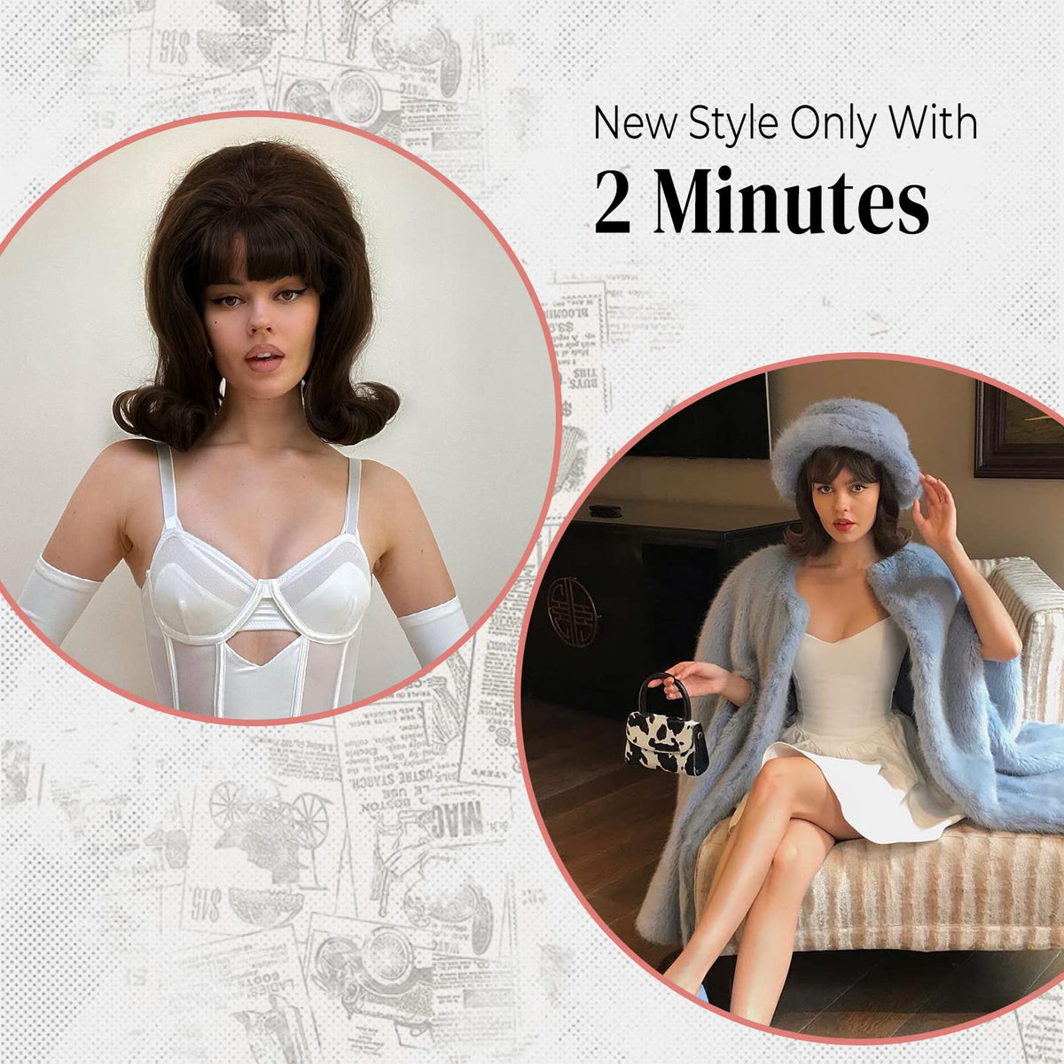 LONAI Retro Brown Wig length showcase reveals flowing waves