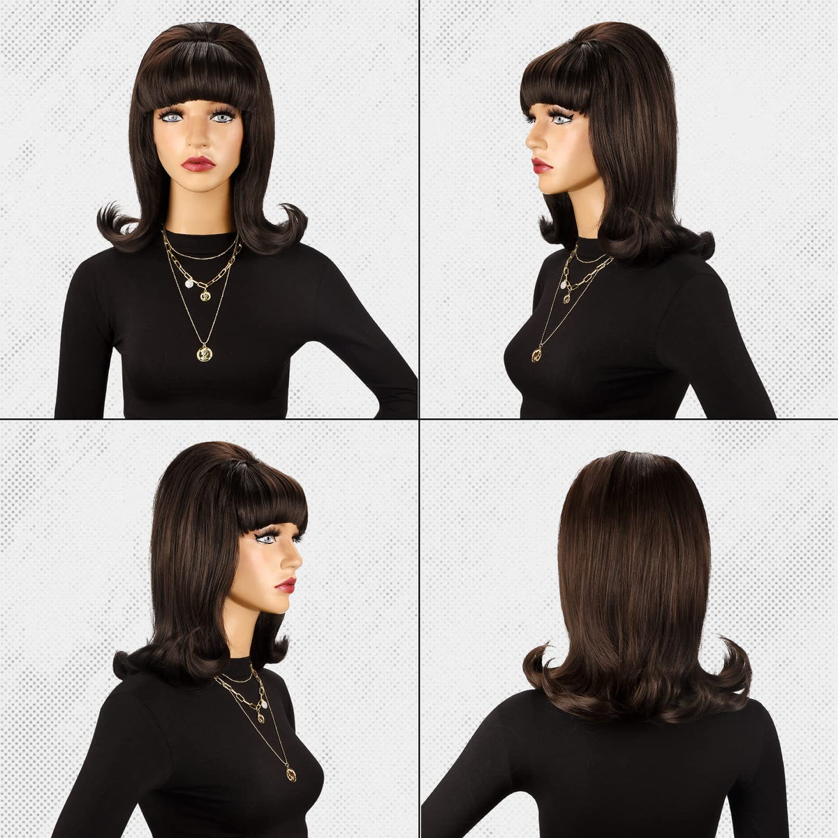 LONAI Retro Brown Wig on model in cosplay demonstrates versatility