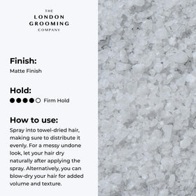 London Grooming Sea Salt Spray adds volume for textured looks.