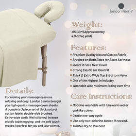 LONDON LINENS color options to suit spa or studio aesthetics