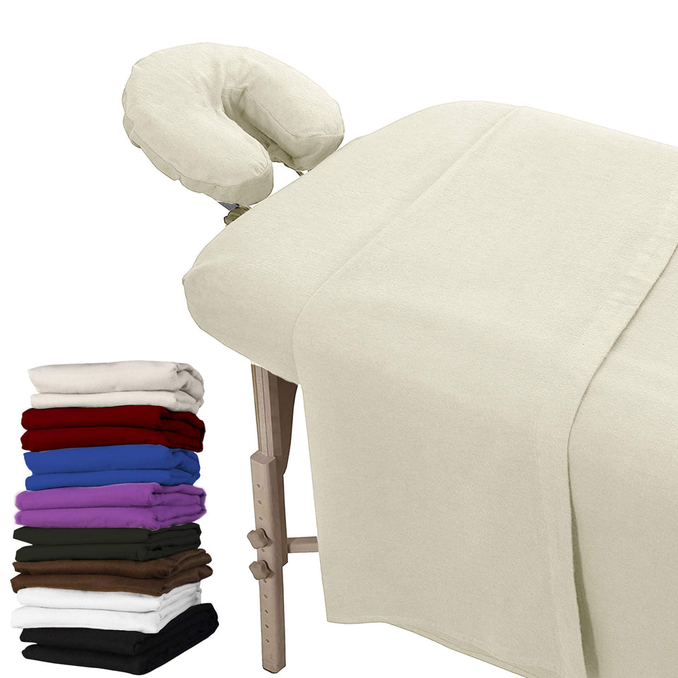 LONDON LINENS extra-thick table cover on massage bed for durability