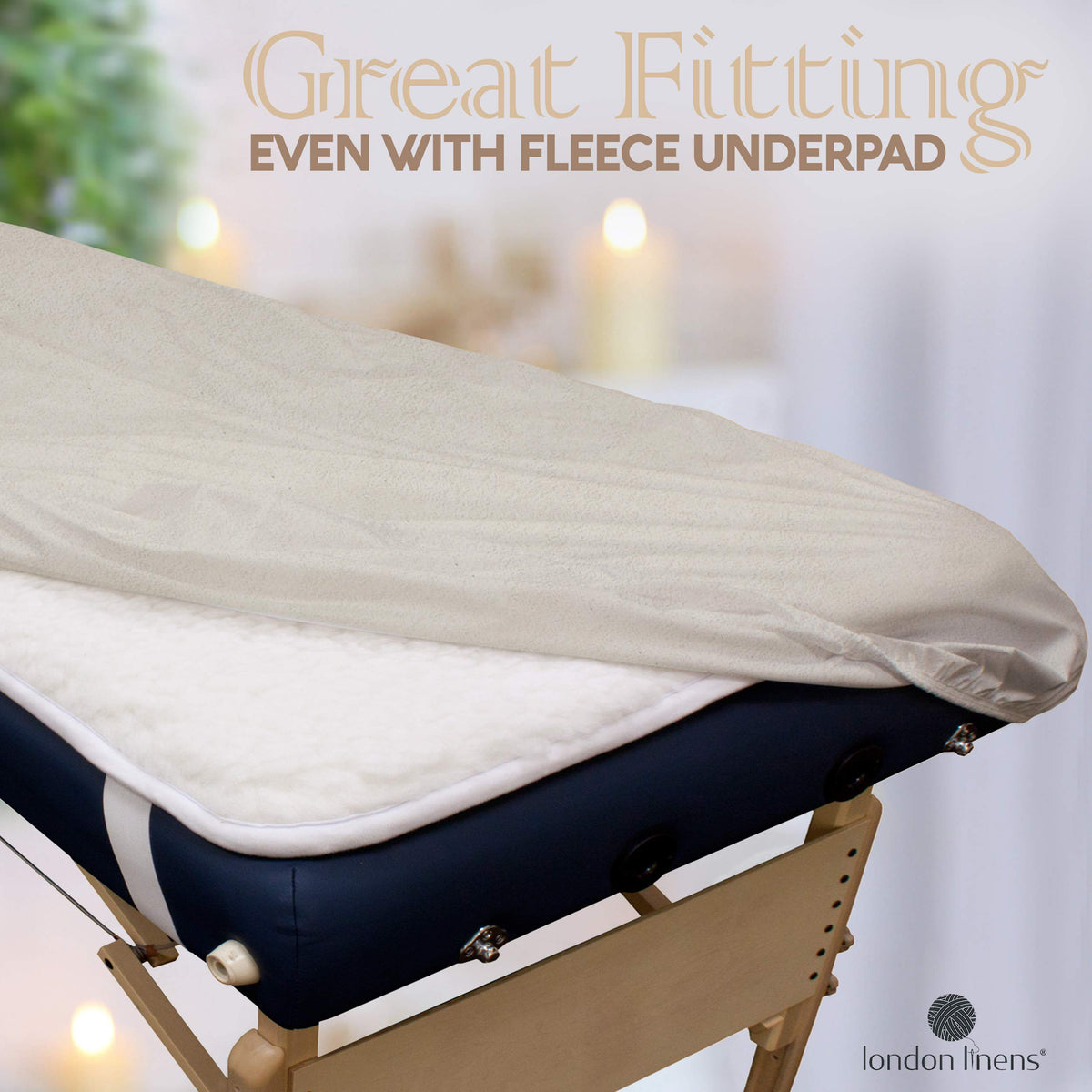 LONDON LINENS fitted sheet 36x78x7-5 securely fits massage table