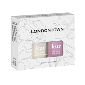 LONDONTOWN Soft Touch Nail Scrub shown for gentle cuticle exfoliation.