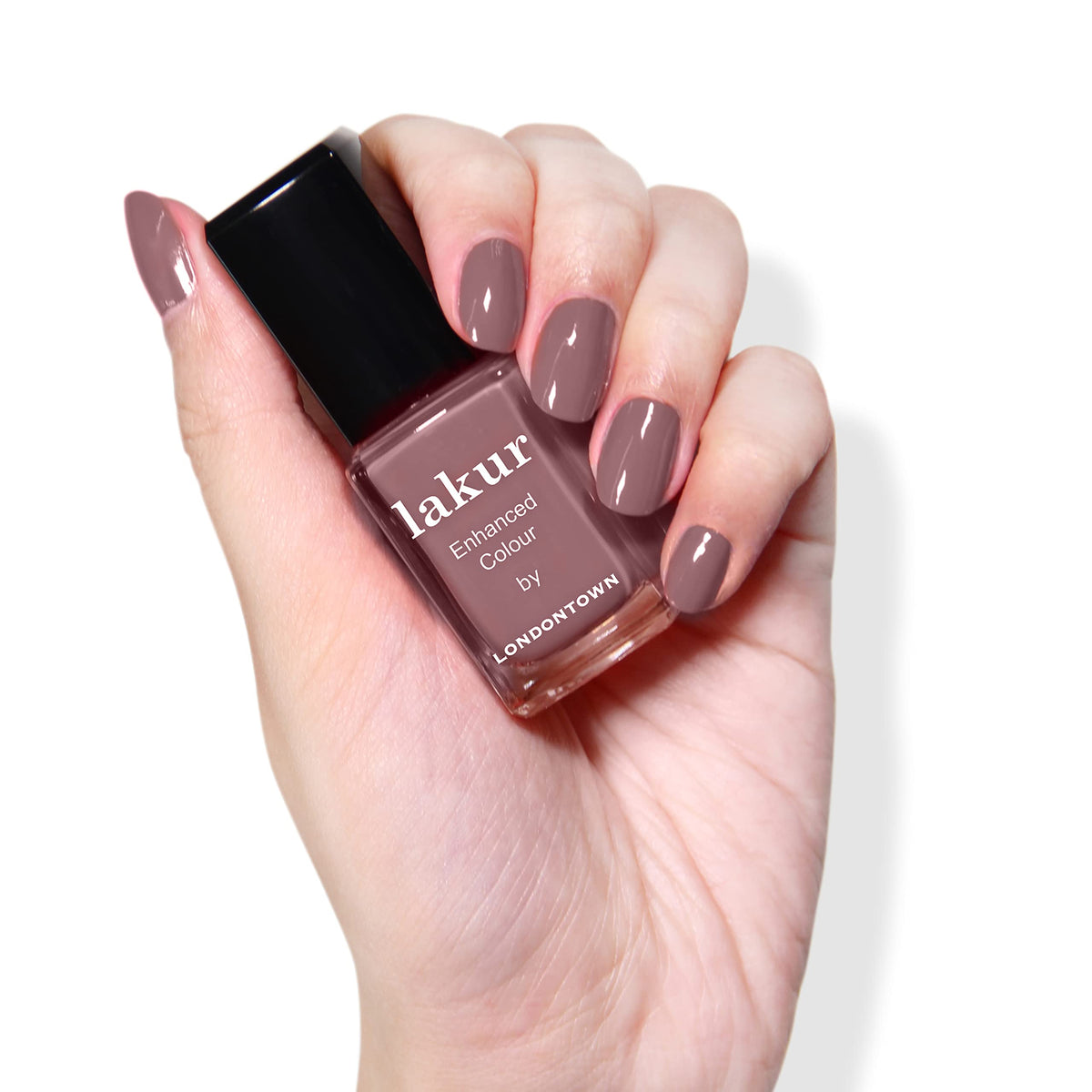 Bottle reflecting rich Dusty Pink gloss with gel-like shine