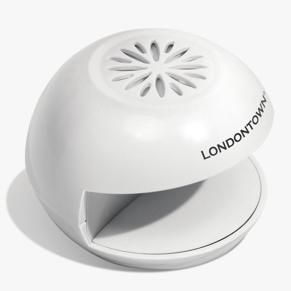 LONDONTOWN Flash Dry Nail Fan delivers cool air for smooth, smudge-free polish.